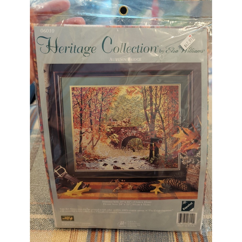 New Heritage Collection Elsa Williams Autumn Bridge Needlepoint Kit 20x16 USA
